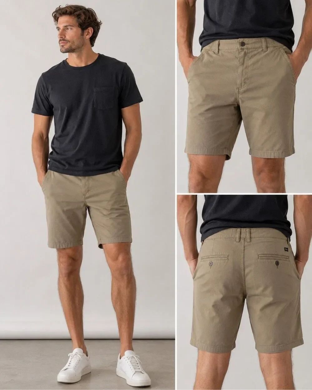 Wrangler Khaki Performance Hybrid Shorts Mens Size 38 Stretch Outdoor Casual